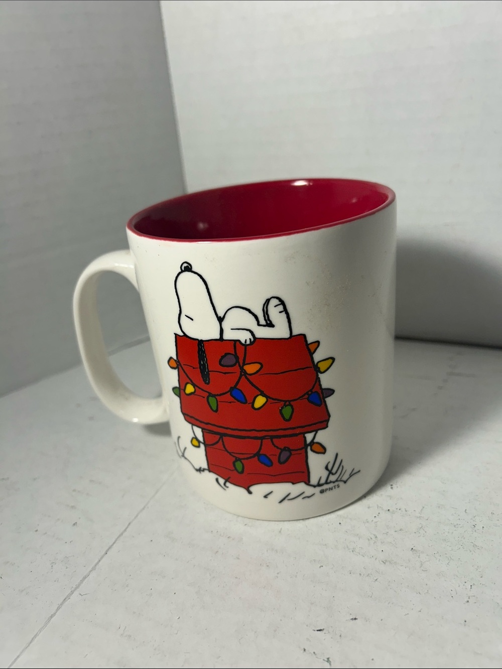 White and Red Snoopy Holiday Ceramic Mug